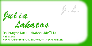 julia lakatos business card